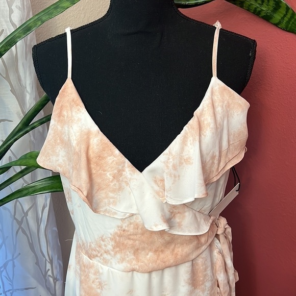 NEW Dex Blush Tie Dye Wrap Maxi Dress - Picture 3 of 10